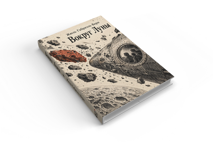 Книга &laquo;Вокруг Луны&raquo; &mdash; обложка