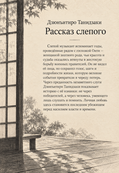 Книга &laquo;Оповідь сліпця&raquo; &mdash; обкладинка