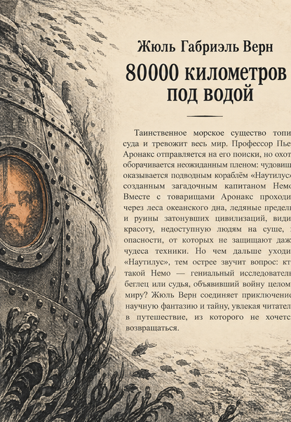 Книга &laquo;Двадцять тисяч льє під водою&raquo; &mdash; обкладинка