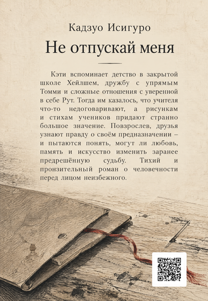 Книга &laquo;Не отпускай меня&raquo; &mdash; обложка