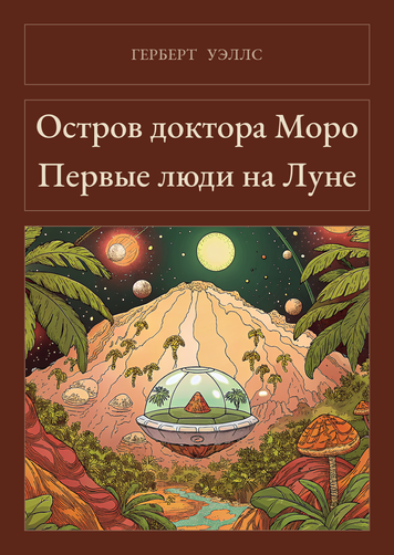Книга &laquo;Острів доктора Моро. Перші люди на Місяці (збірка), М'яка обкладинка, російською&raquo; &mdash; обкладинка